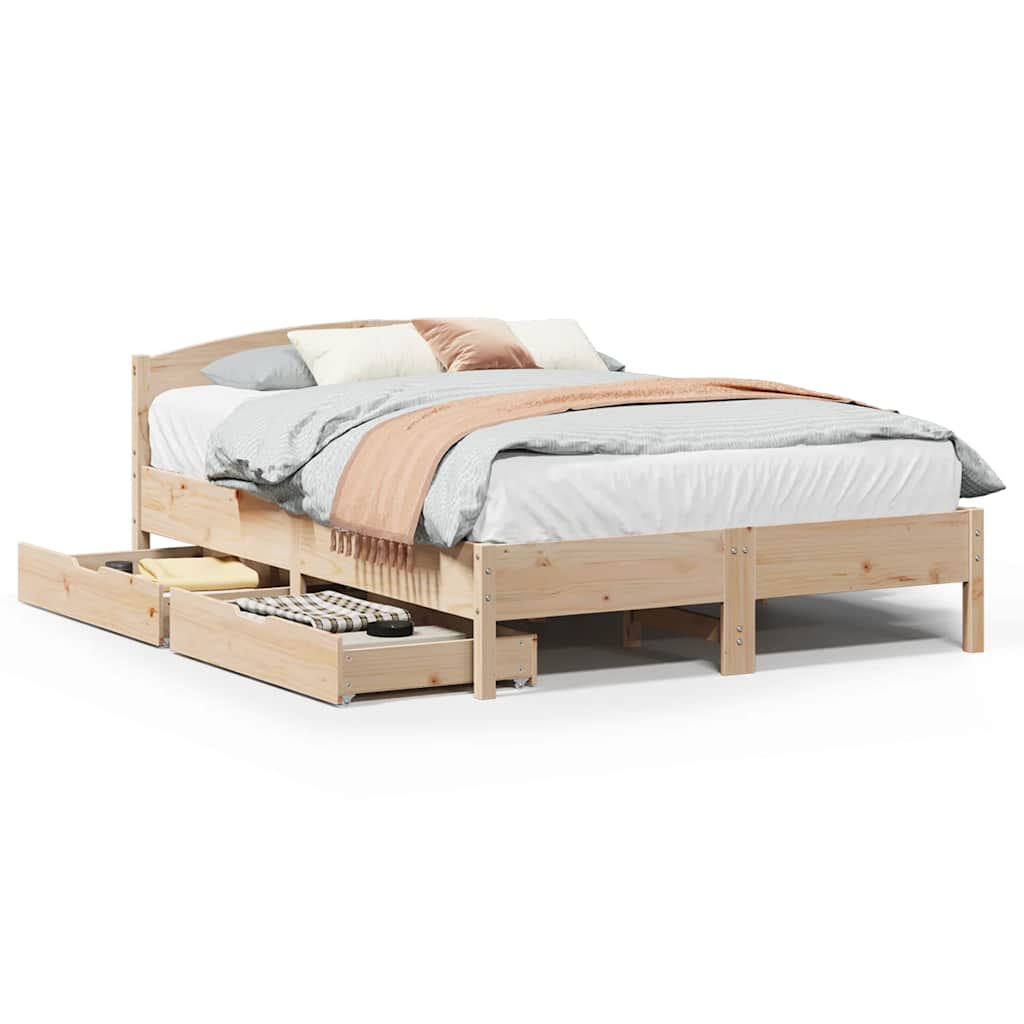 vidaXL Cama sem colchão 120x190 cm madeira de pinho maciça
