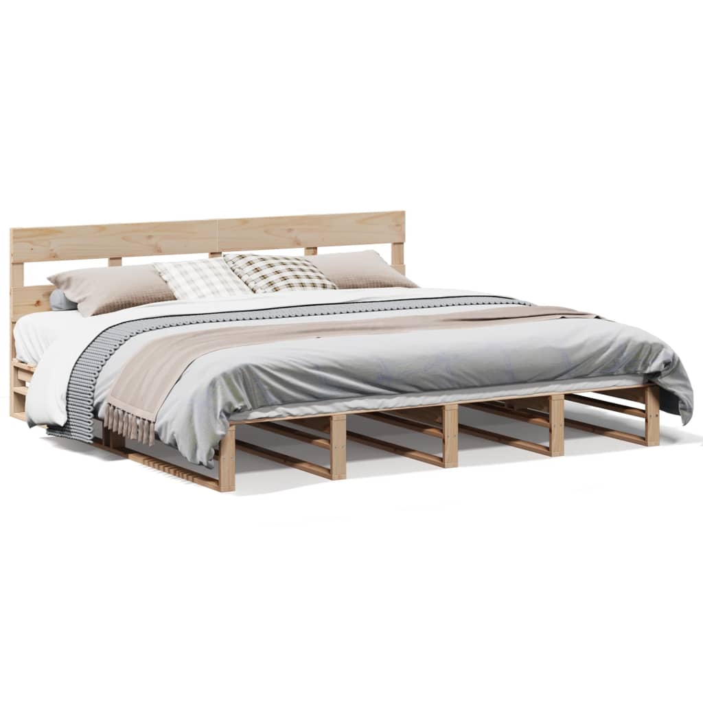 vidaXL Cama sem colchão 200x200 cm madeira de pinho maciça