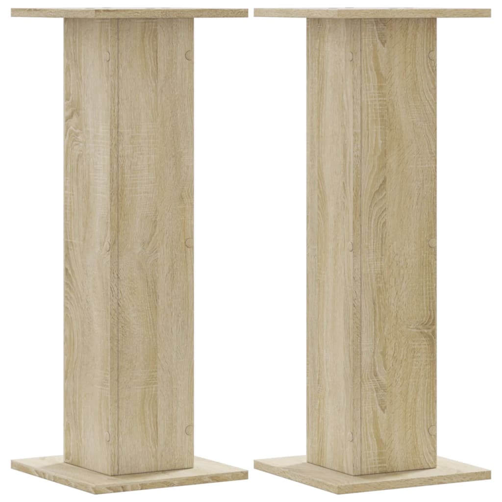 vidaXL Suportes de colunas 2 pcs derivados madeira carvalho sonoma