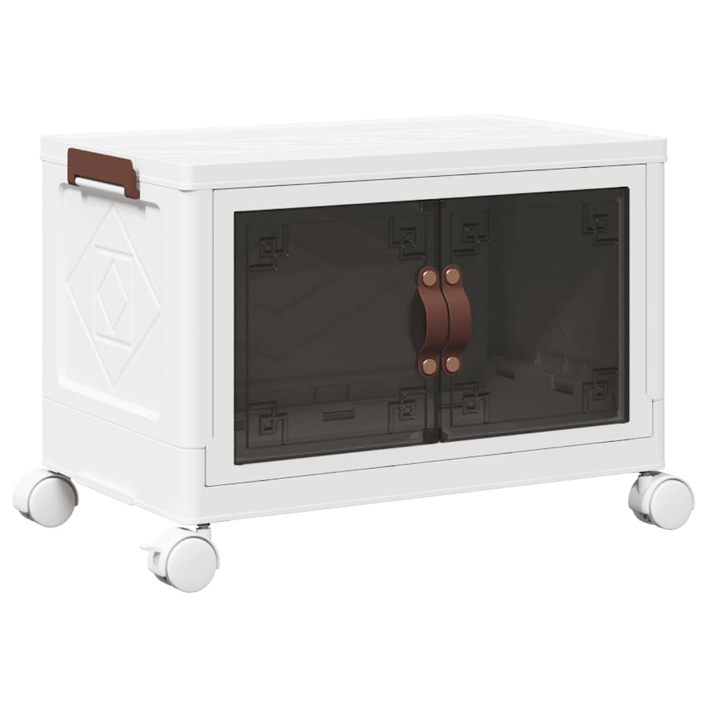 vidaXL Caixa de arrumação empilhável com rodas 28 L 48,5x29,5x33 cm