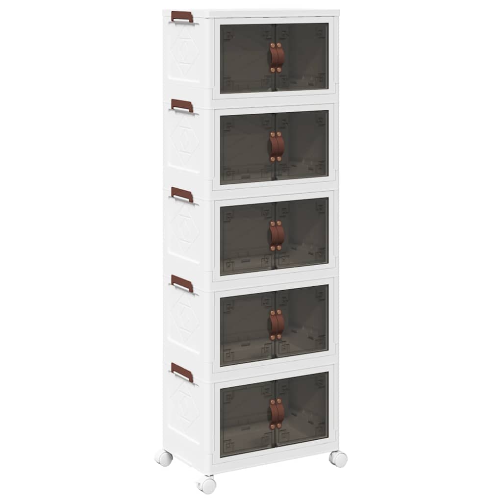 vidaXL Caixa arrumação empilhável rodas 5camadas 28L 48,5x29,5x139cm
