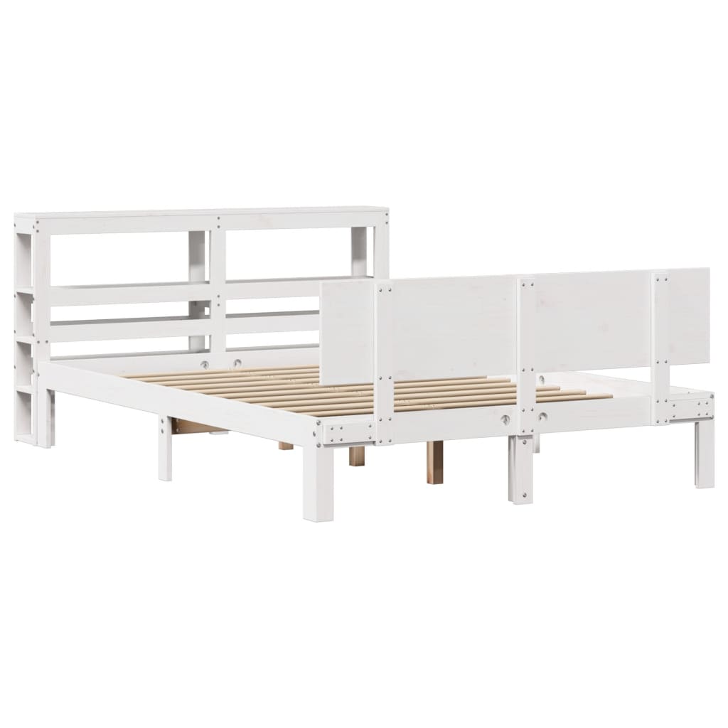 vidaXL Estrutura de cama c/ cabeceira sem colchão 140x200 cm branco