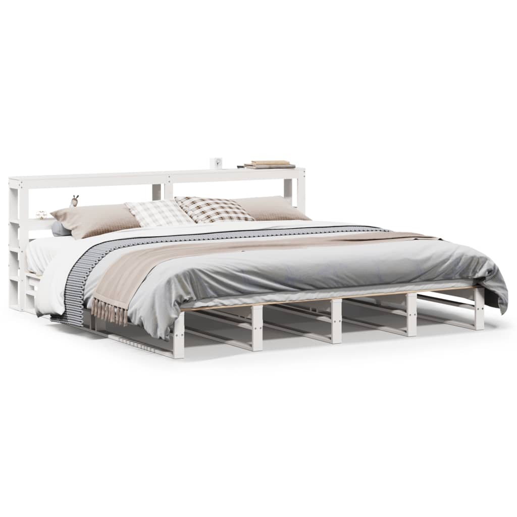 vidaXL Cama sem colchão 180x200 cm madeira de pinho maciça branco