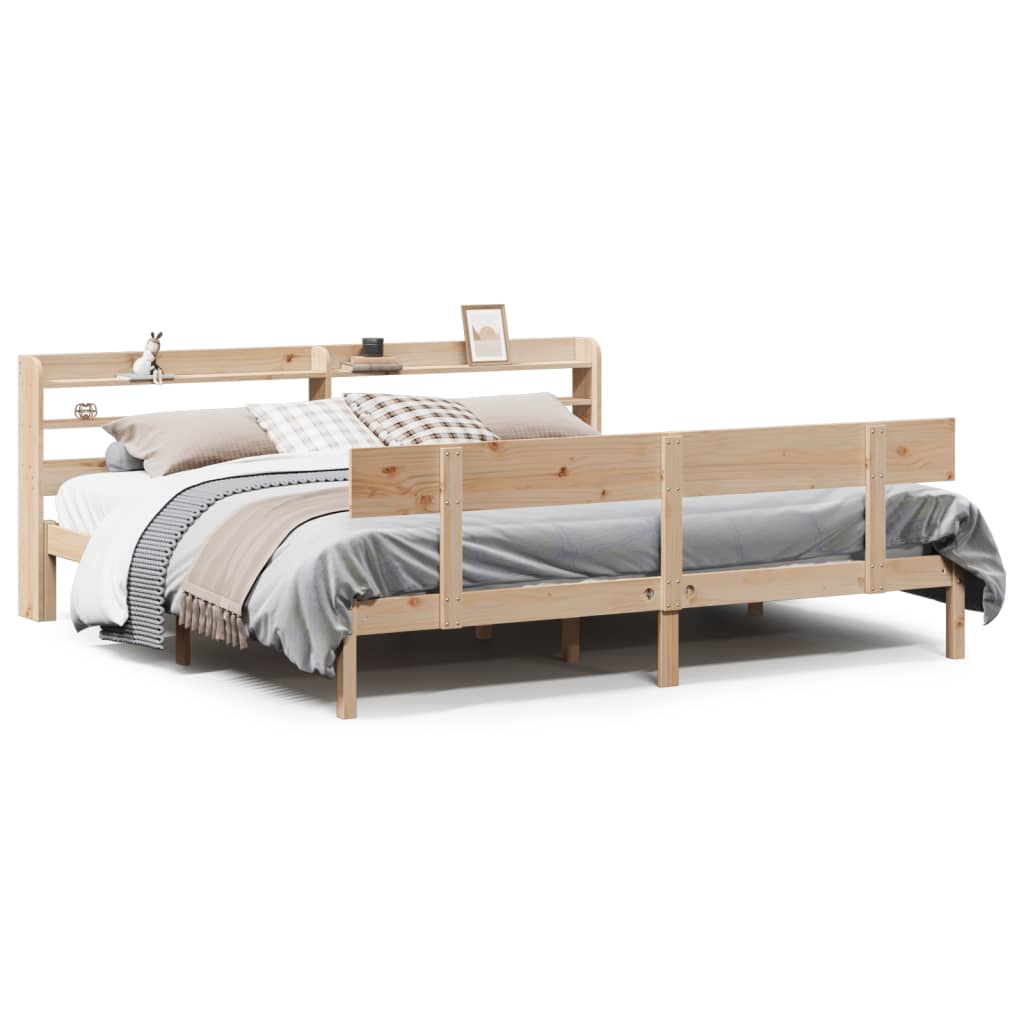 vidaXL Cama sem colchão 180x200 cm madeira de pinho maciça