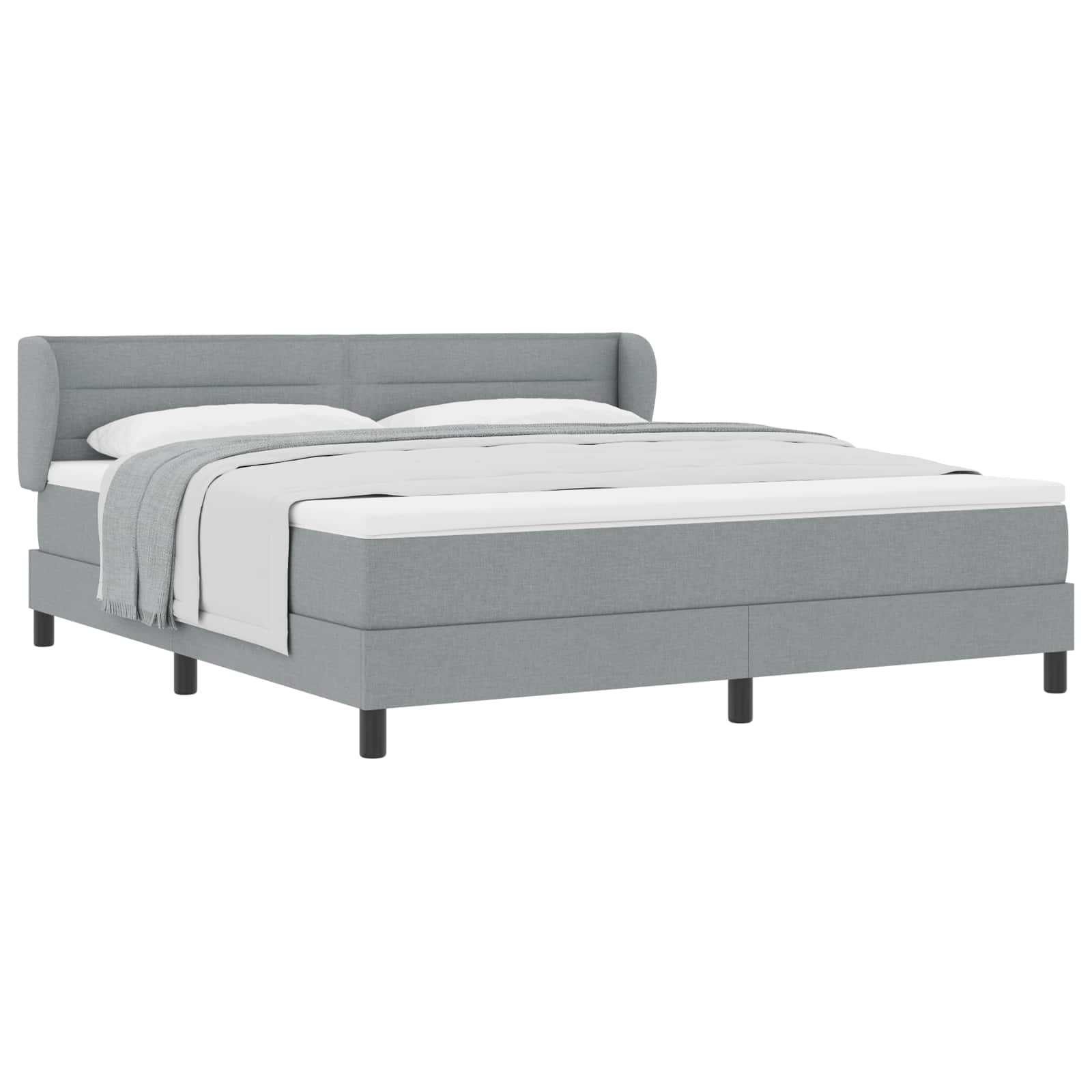 vidaXL Cama Box com colchão Cinzento-claro 180 x 200 cm tecido