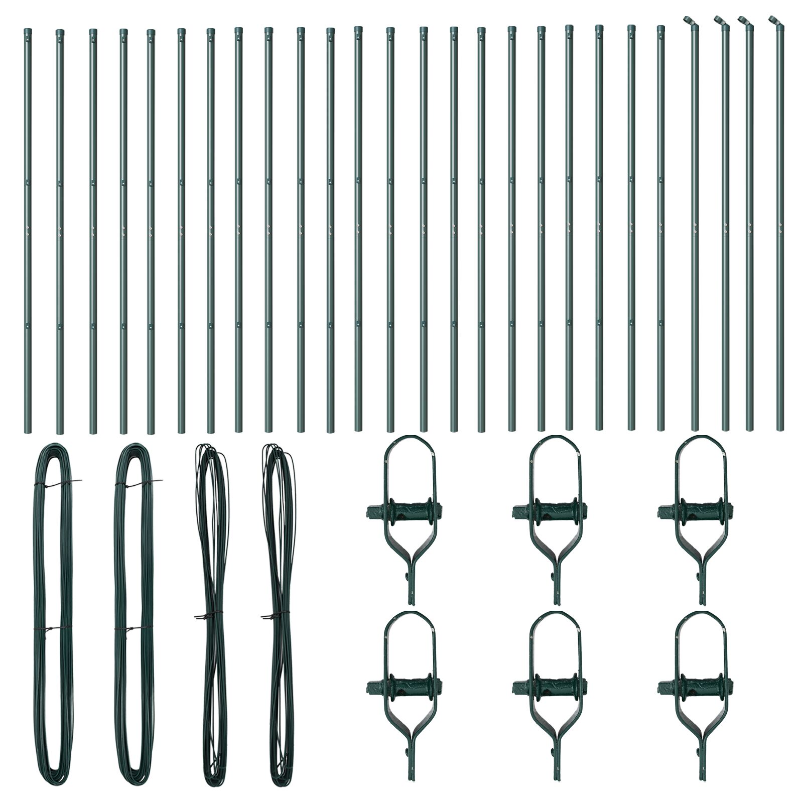 vidaXL Poste de Cerca 26 pcs Verde 3,2 x 3,2 x 200 cm