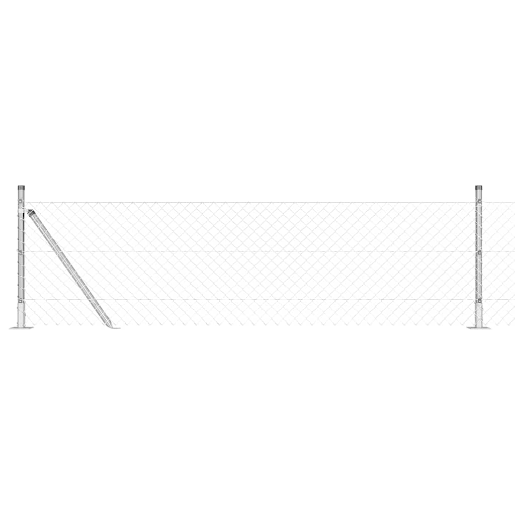 vidaXL Poste de Cerca Prateado 25 x 0,4 m (malha 60 x 60 mm) Aço