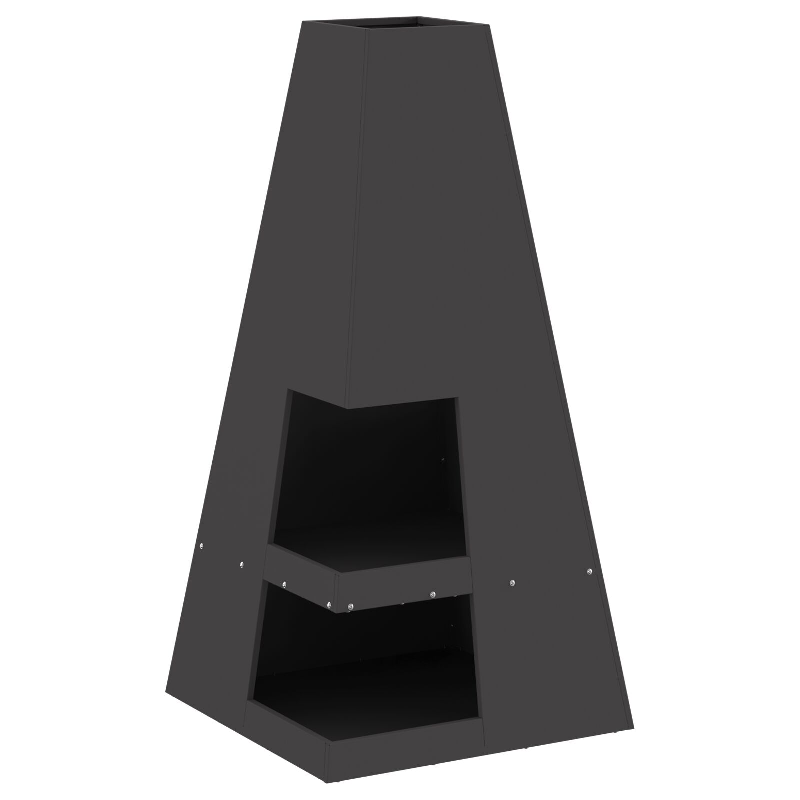 vidaXL Fire Pit Preto 50 x 50 x 100 cm Aço