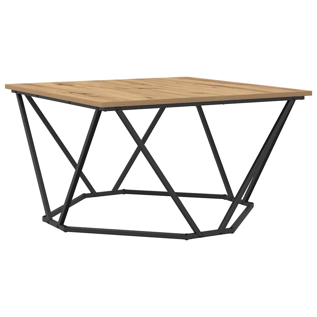 vidaXL Mesa de centro Carvalho Artesanal 80 x 80 x 45 cm