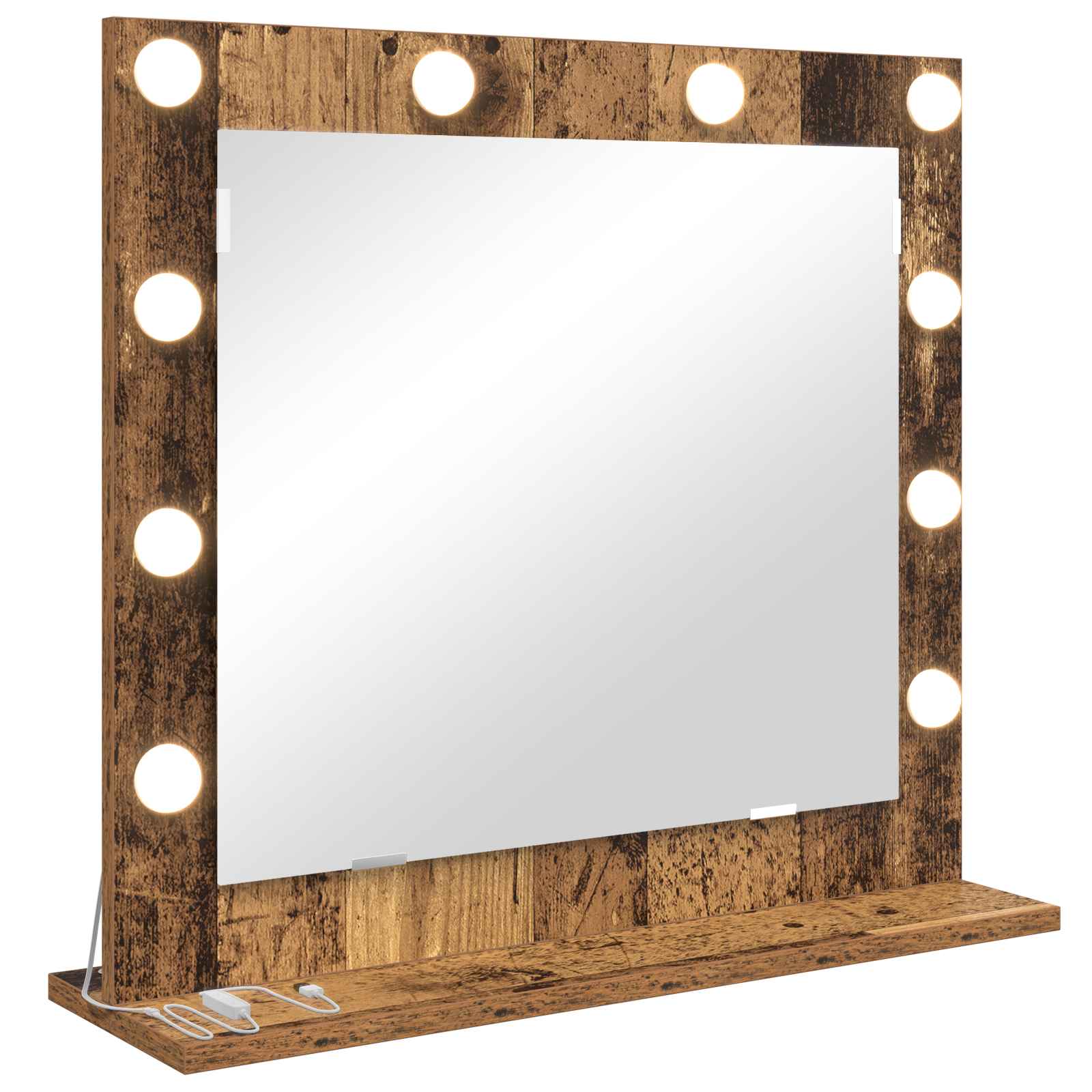 vidaXL Espelho de Vaidade Retangular Madeira antiga 60 x 55 x 18 cm