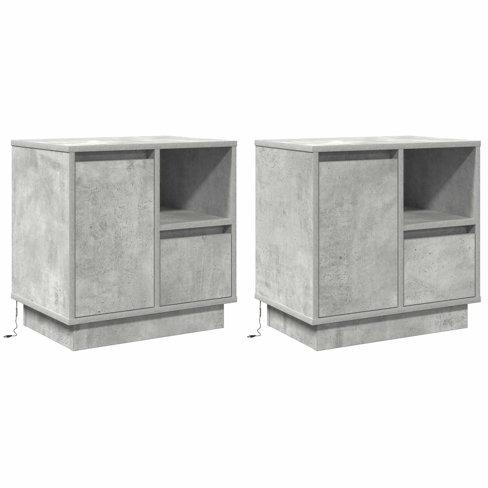 vidaXL Armário de Cabeceira 2 pcs Cinzento 50 x 34,5 x 50 cm.