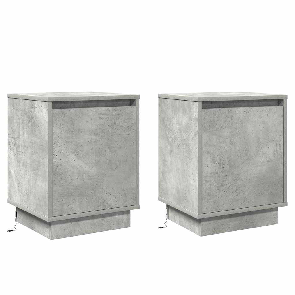 vidaXL Armário de Cabeceira 2 pcs Cinzento 39 x 34,5 x 50 cm