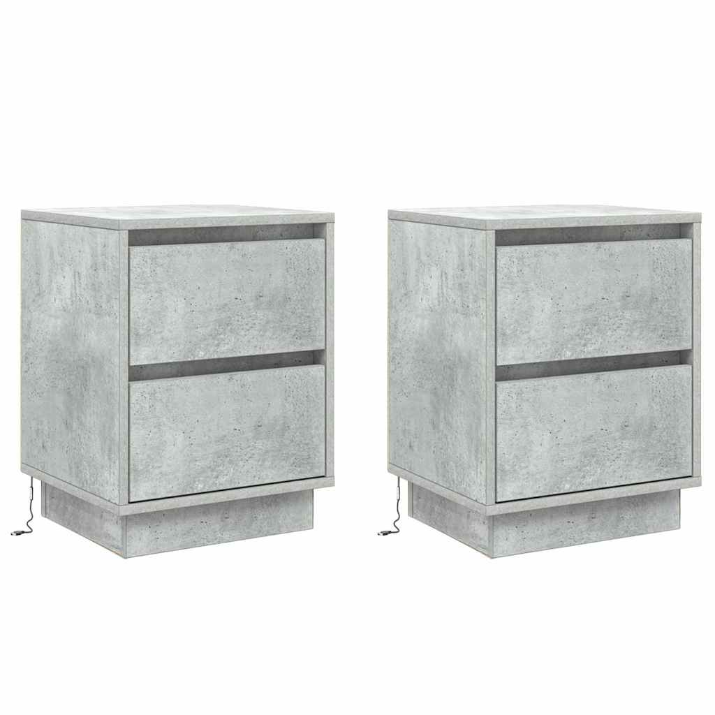 vidaXL Armário de Cabeceira 2 pcs Cinzento 39 x 34,5 x 50 cm
