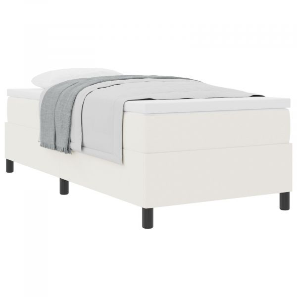 vidaXL Cama Box Spring com Colchão Creme 90x200 cm Tecido de Veludo Cotelê - 1804341148