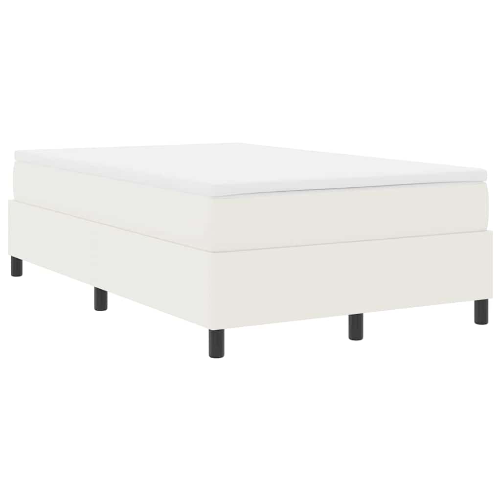 vidaXL Cama Box Creme e Branco 120 x 200 cm Tecido de Veludo Cotele