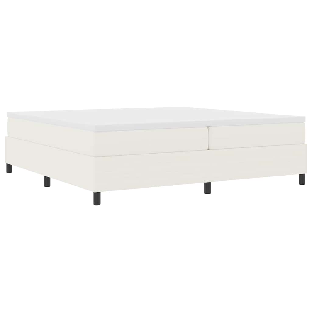 vidaXL Cama Box Creme e Branco 200 x 200 cm Tecido de Veludo Cotele