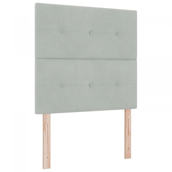 vidaXL Cabeceira Botão Estofada Cinza Claro 100 cm Veludo - 1759916587