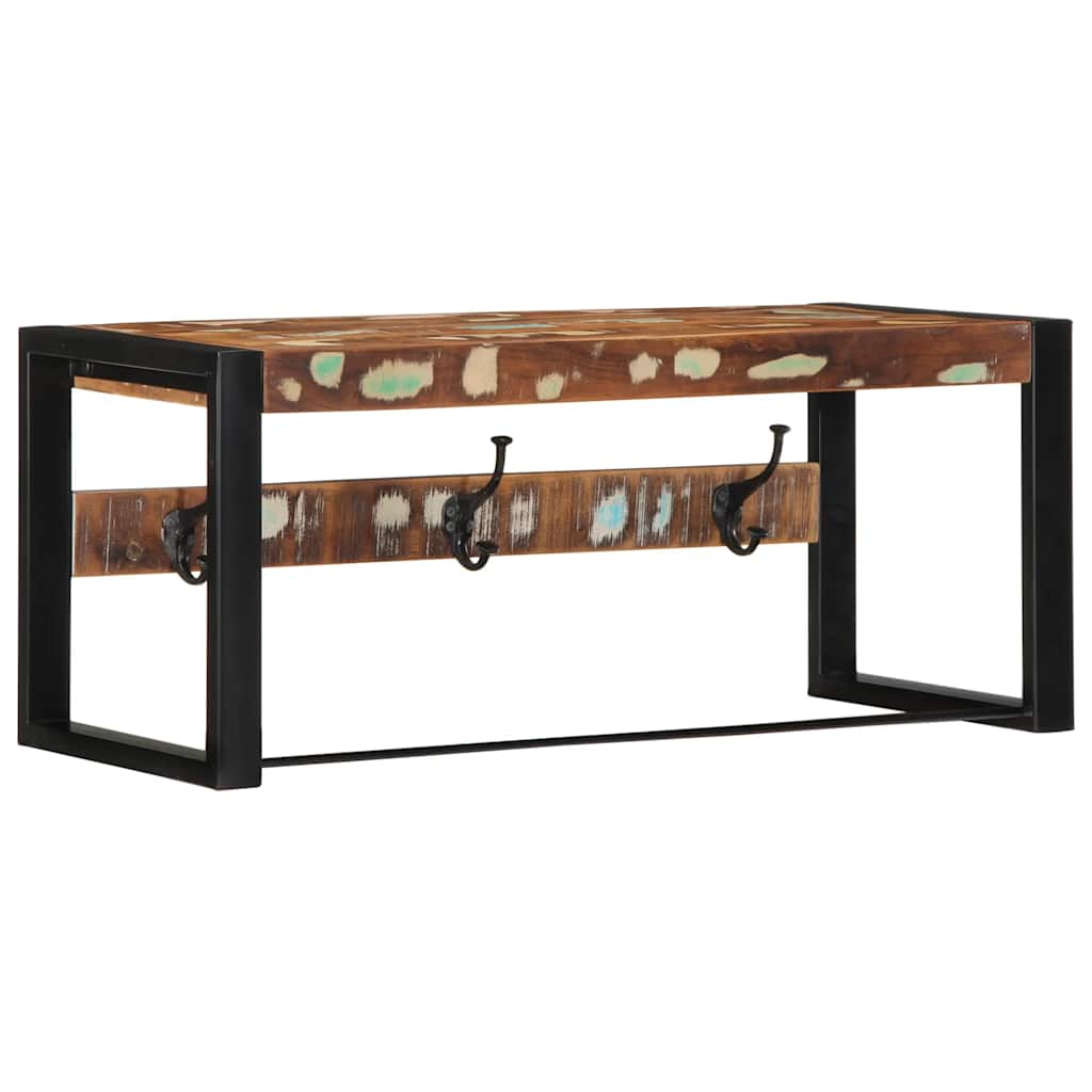 vidaXL Cabide multicor 80x35x35 cm madeira maciça recuperada