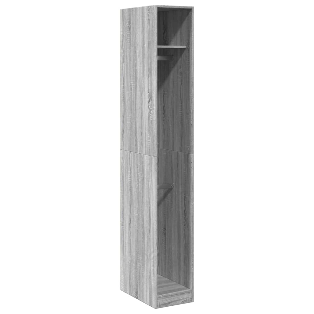vidaXL Roupeiro 30x50x200 cm derivados de madeira cinzento sonoma