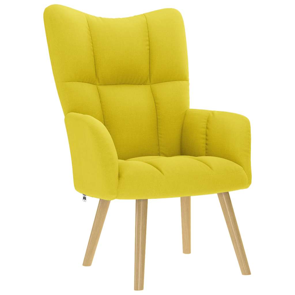 vidaXL Cadeira de descanso tecido amarelo claro