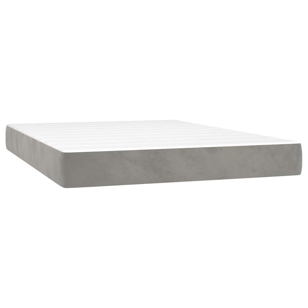 vidaXL Colchão de molas ensacadas firmeza média 140x220x20 cm veludo cinza-claro