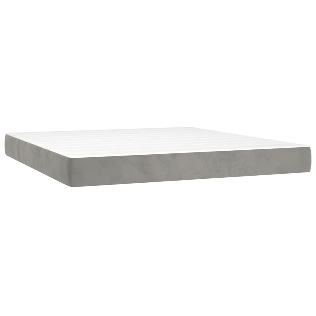 vidaXL Colchão de molas ensacadas firmeza média 160x220x20 cm veludo cinza-claro