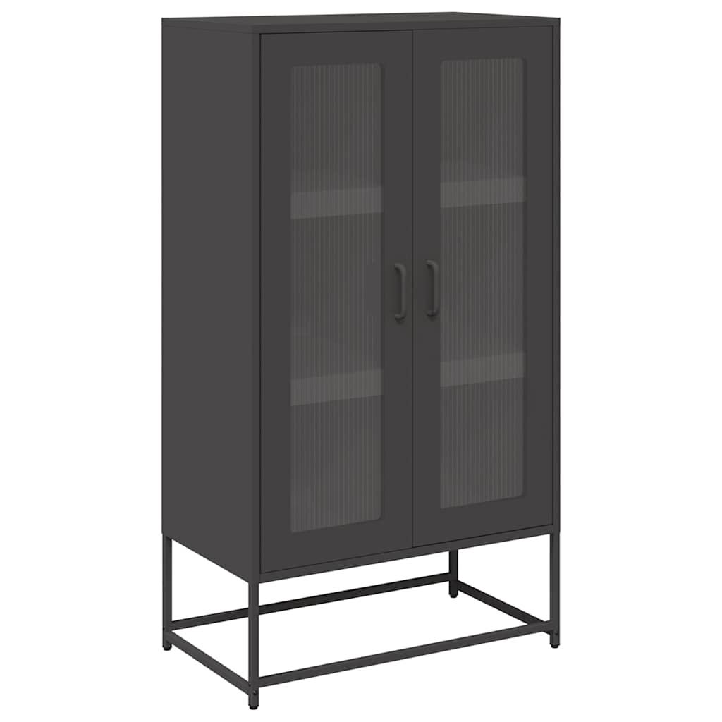 vidaXL Aparador alto 68x39x123 cm aço preto