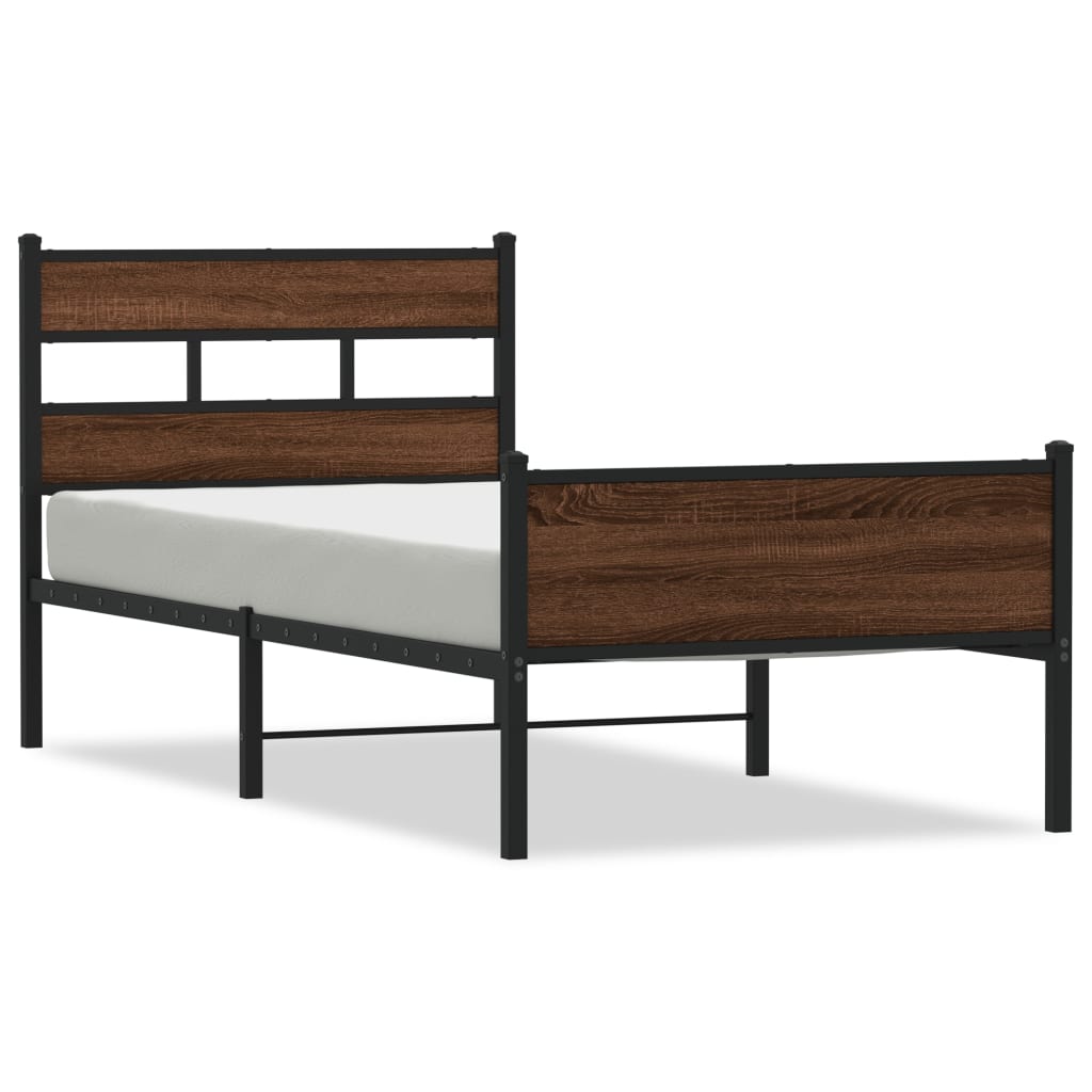 vidaXL Estrutura cama s/ colchão derivados madeira carvalho castanho