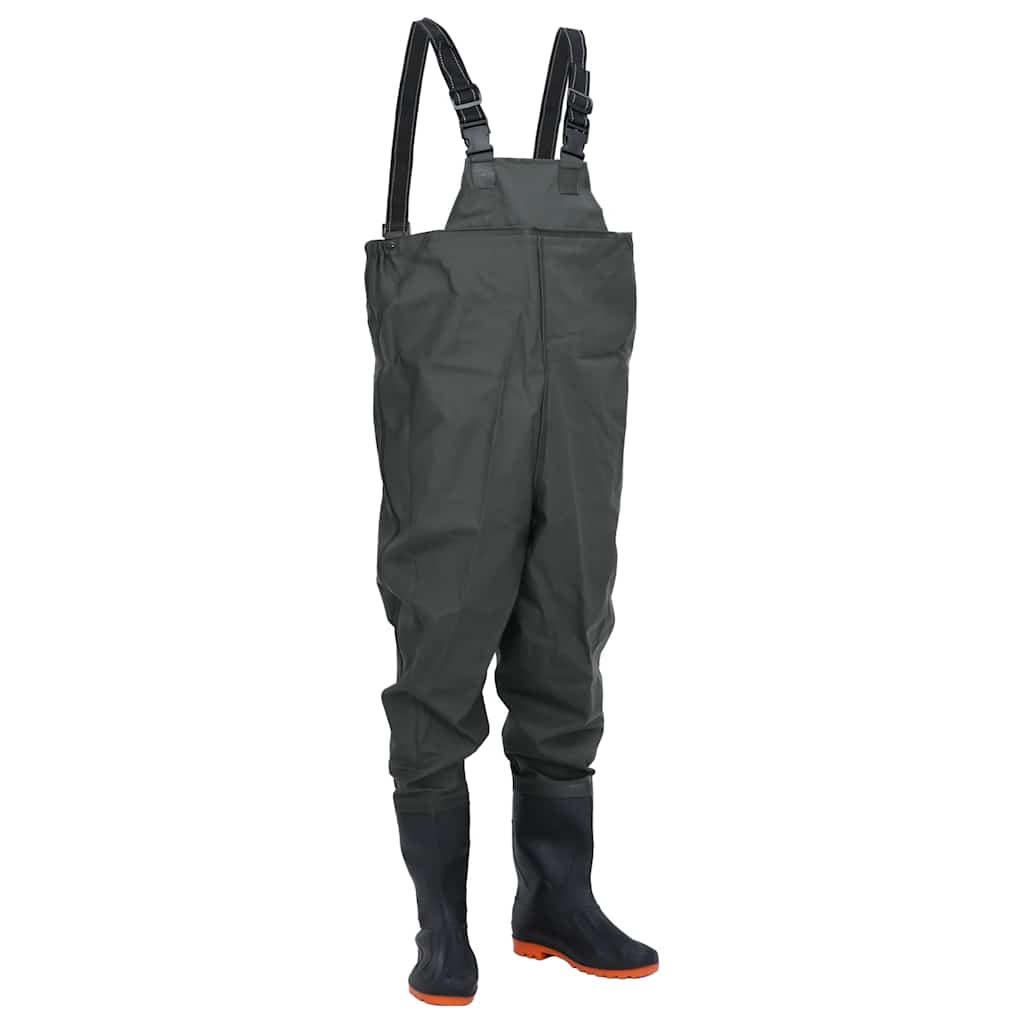 vidaXL Jardineiras com botas tamanho 41 verde-escuro