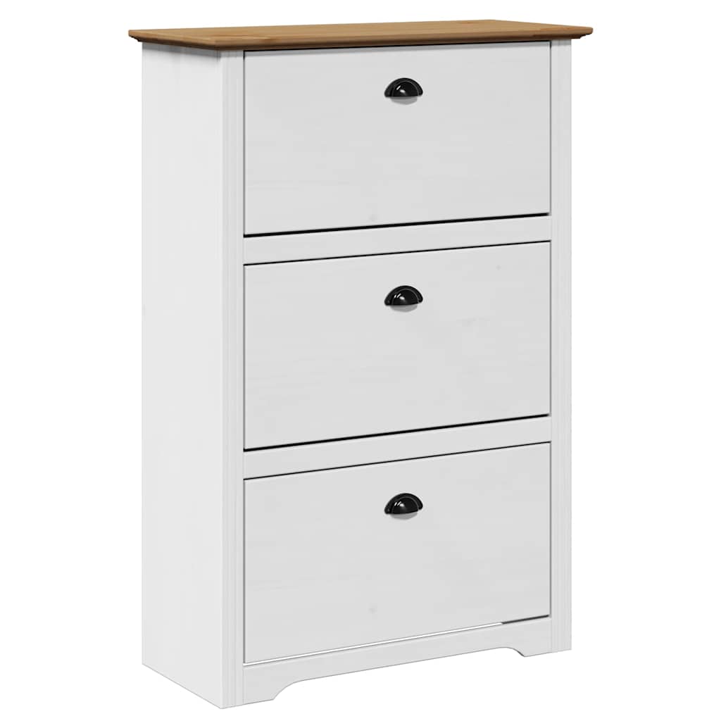 vidaXL Sapateira BODO 80x35x118 cm branco e castanho