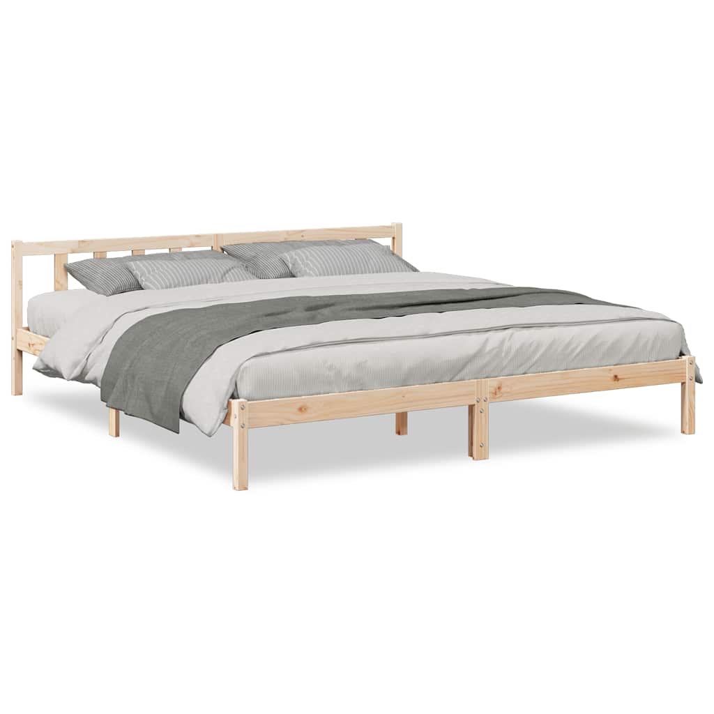vidaXL Cama extra longa sem colchão 200x210 cm madeira de pinho maciça