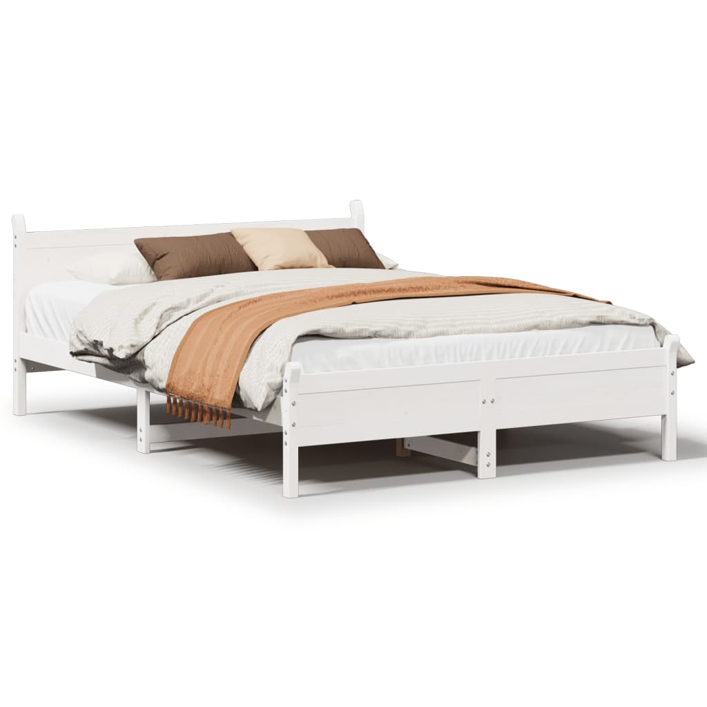 vidaXL Cama sem colchão 120x200 cm madeira de pinho maciça branco