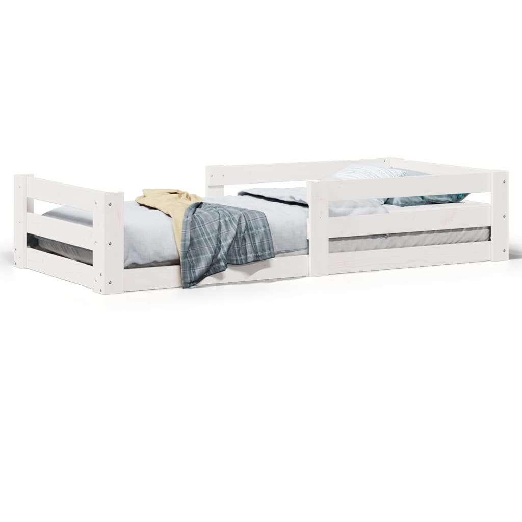 vidaXL Cama sem colchão 75x190 cm madeira de pinho maciça branco