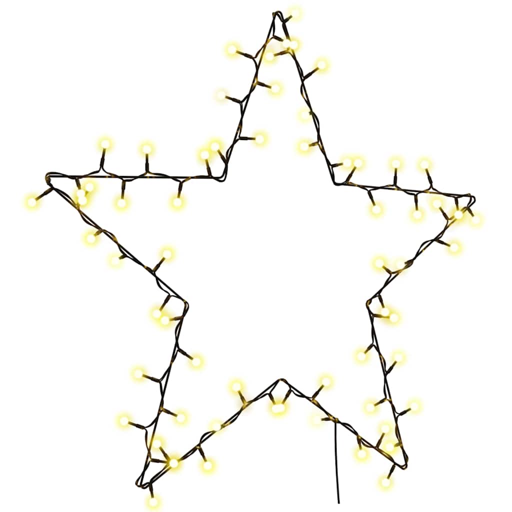 vidaXL Luzes de Natal silhueta estrela 80 LEDs branco quente
