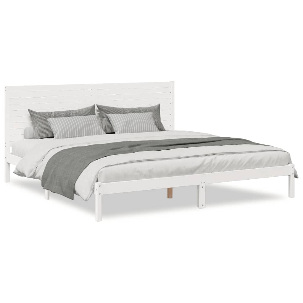 vidaXL Cama extra longa sem colchão 180x210 cm madeira maciça