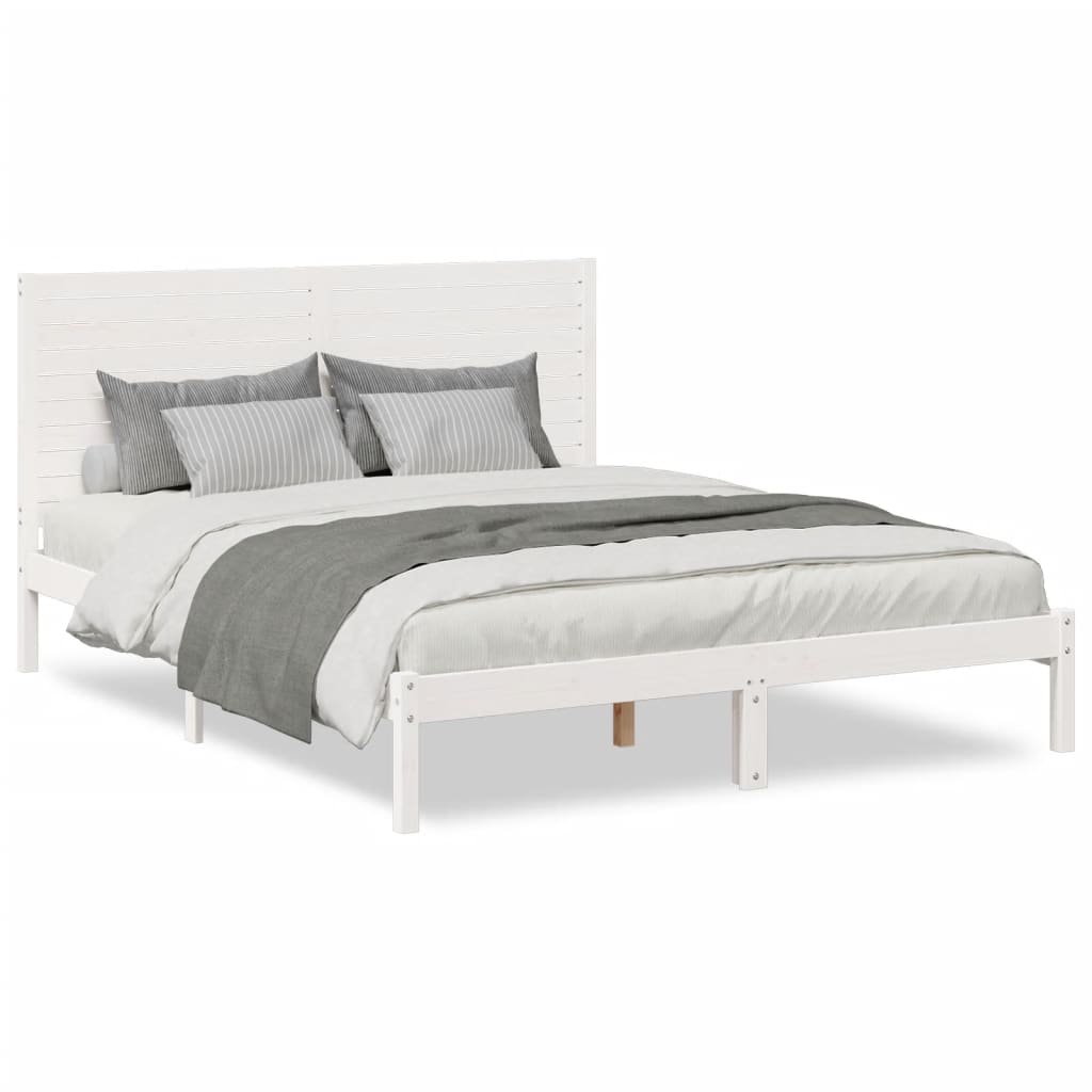 vidaXL Cama extra longa sem colchão 160x220 cm madeira maciça