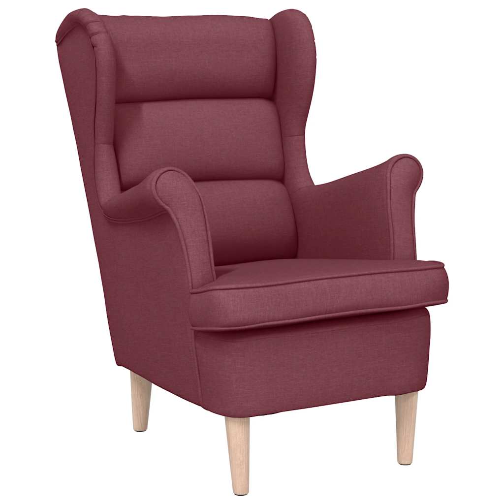 vidaXL Cadeira com apoio de braços 74x84x100 cm tecido vermelho tinto