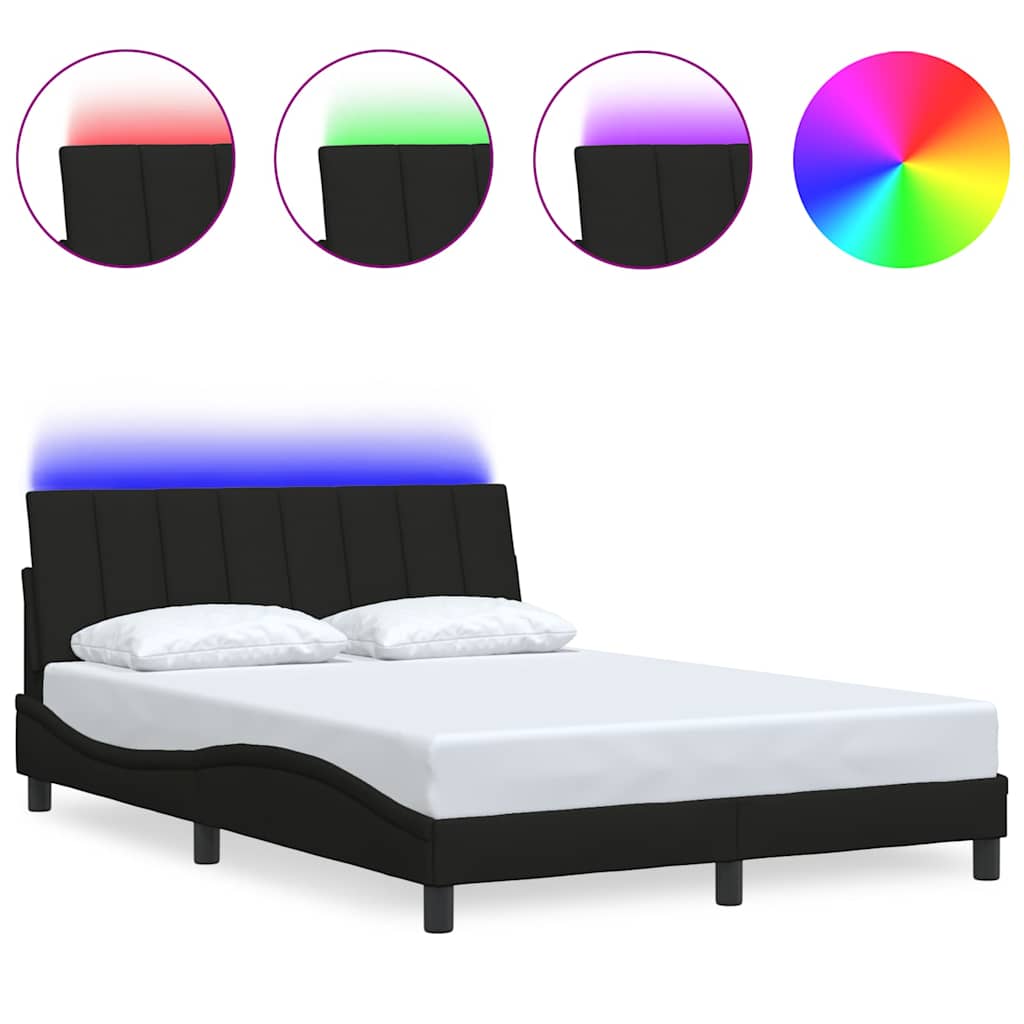 vidaXL Estrutura de cama sem colchão Hanko 120x200 cm tecido preto
