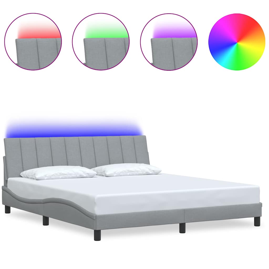 vidaXL Estrutura de cama sem colchão Hanko 180x200 cm tecido cinzento-claro