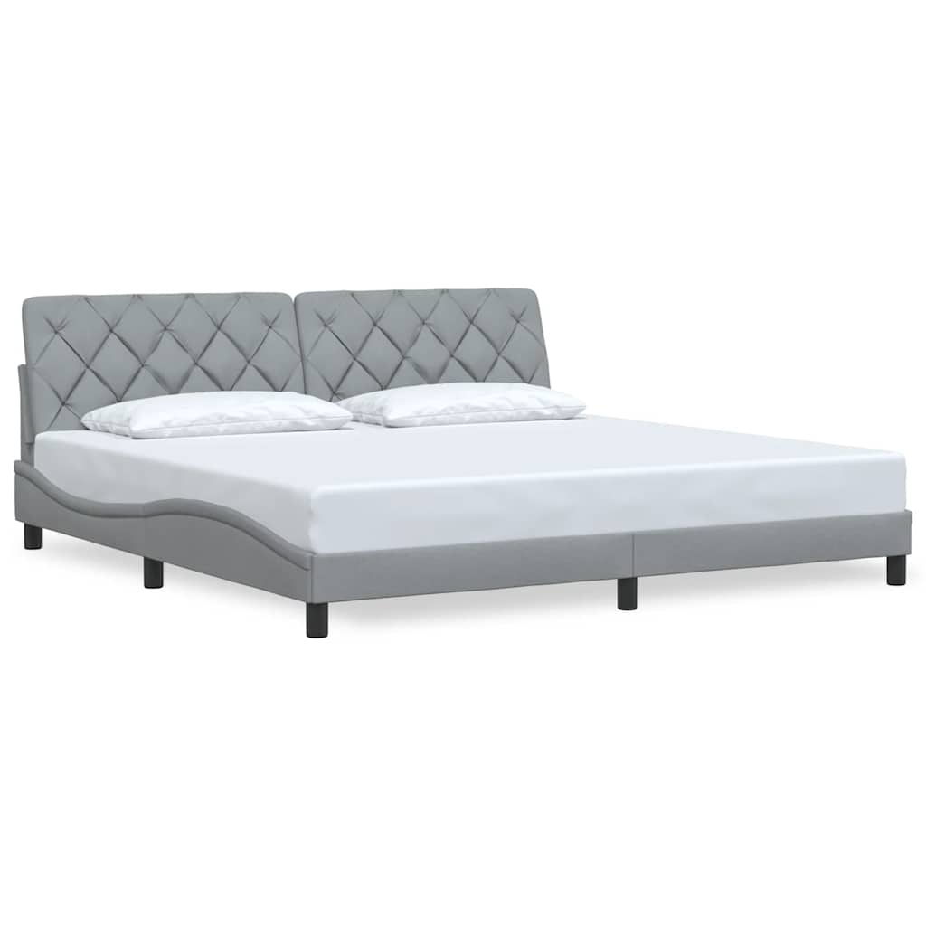 vidaXL Estrutura de cama sem colchão 200x200 cm tecido cinzento-claro
