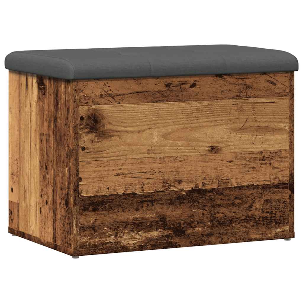 vidaXL Banco de arrumação 62x42x45 cm derivados madeira madeira velha