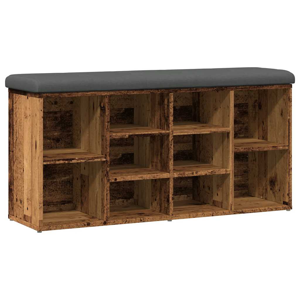 vidaXL Banco sapateira 102x32x50 cm derivados de madeira madeira velha
