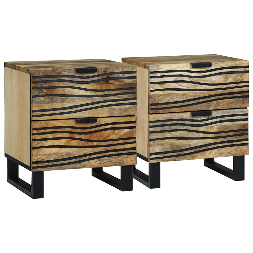 vidaXL Armário de Cabeceira 2 pcs Natural 40 x 33 x 46 cm