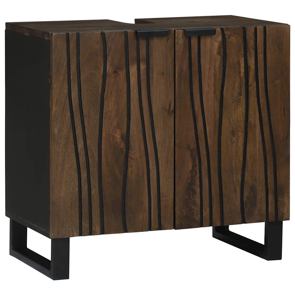 vidaXL Armário para Pia de Banheiro com porta Nogueira 62 x 33 x 58 cm