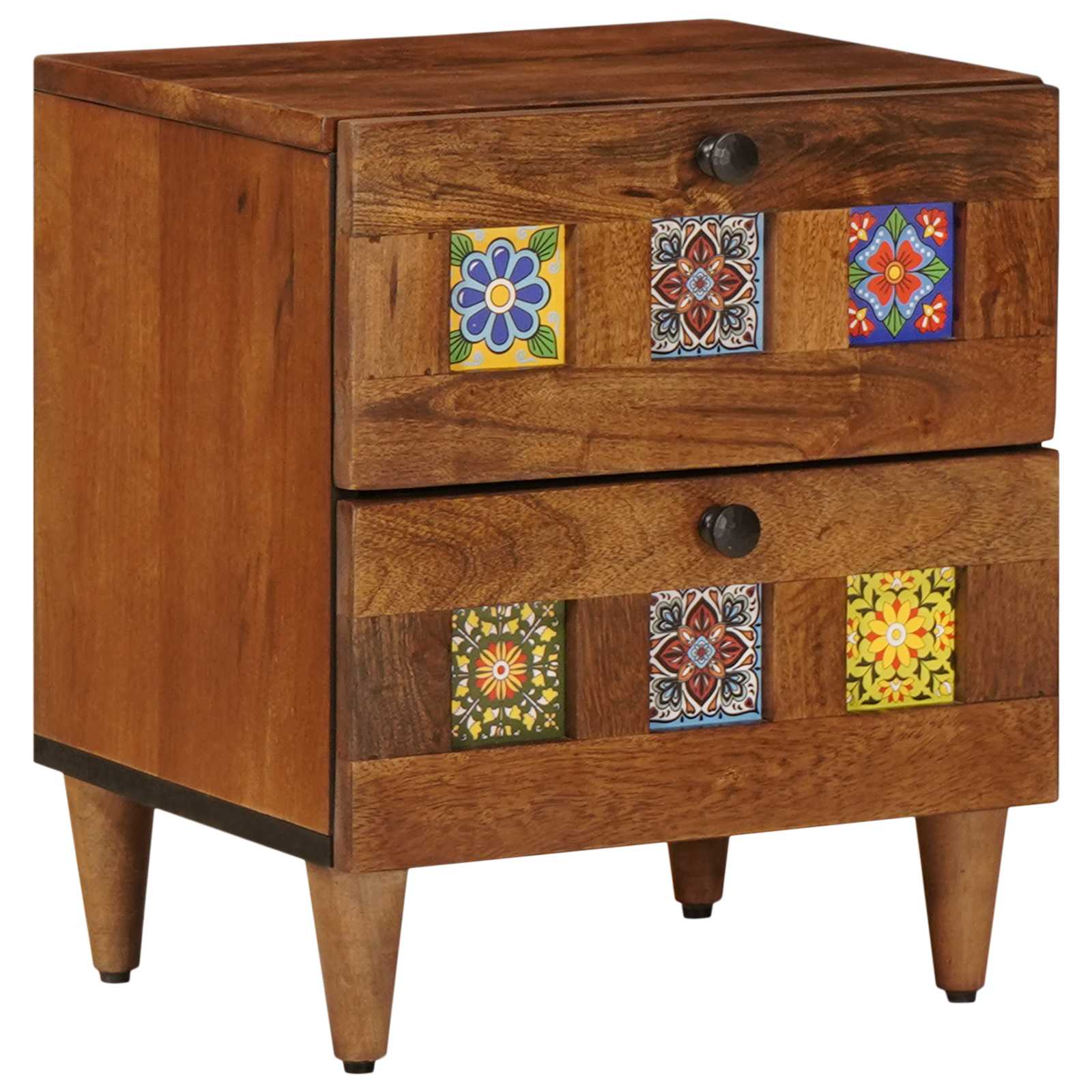 vidaXL Armário de Cabeceira com gaveta Castanho 40 x 33 x 46 cm