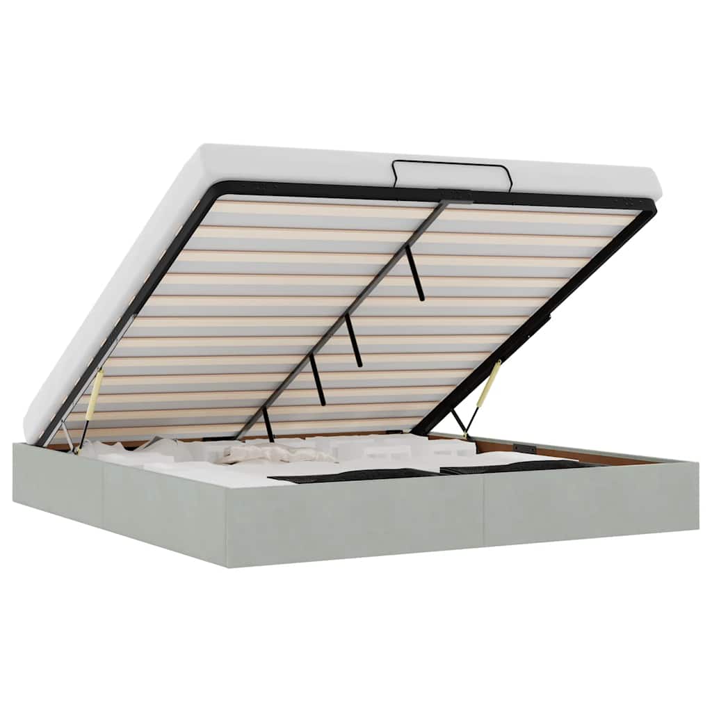 vidaXL Estrutura de cama otomana sem colchão 180x200 cm cinzento claro