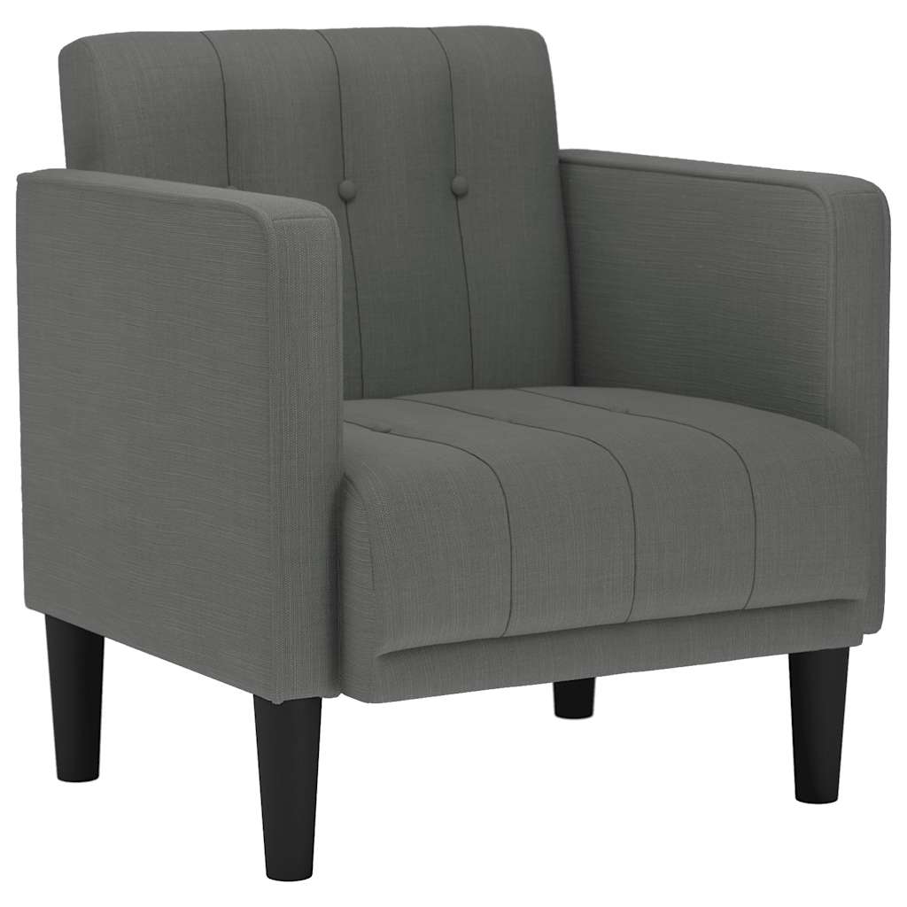 vidaXL Poltrona com apoio de braços 53 cm tecido cinzento-escuro