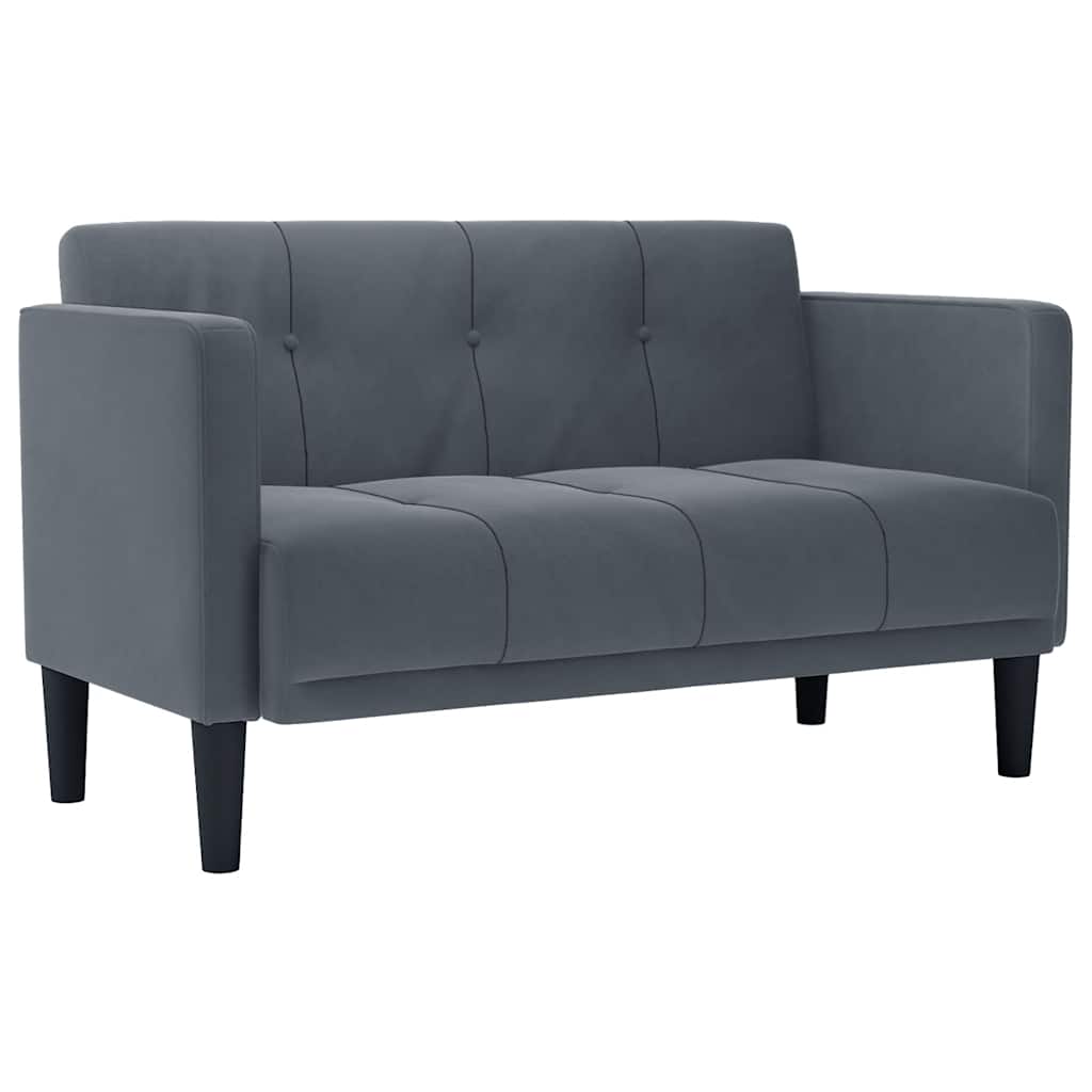 vidaXL Sofá-luvas 111 cm veludo cinzento-escuro