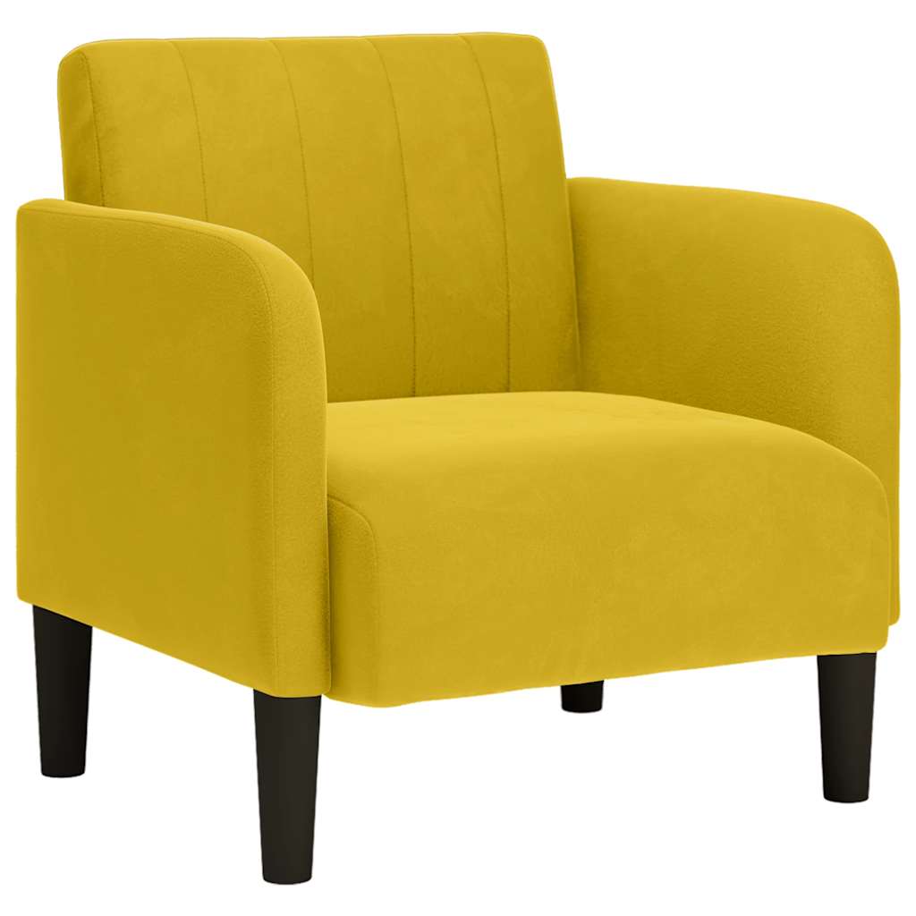 vidaXL Poltrona com apoio de braços 54 cm veludo amarelo