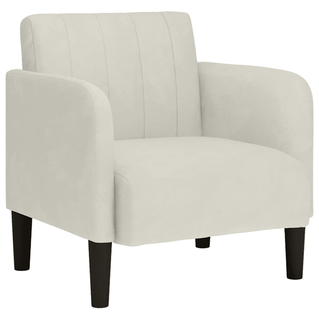 vidaXL Poltrona com apoio de braços 54 cm veludo creme